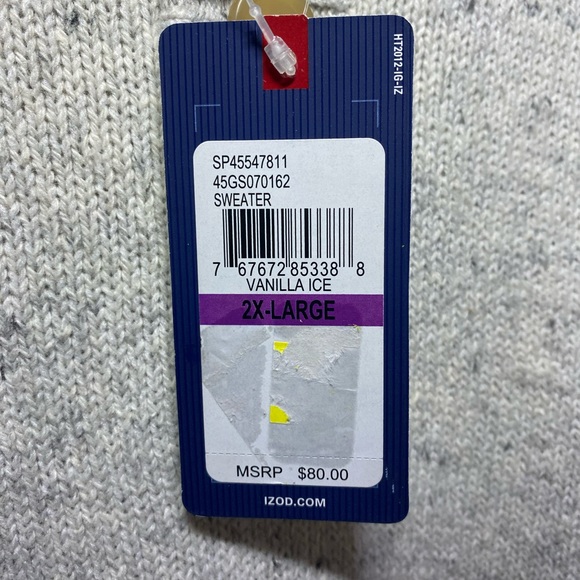 Brand new with tags - Men’s Izod sweater - Vanilla Ice - Picture 6 of 6